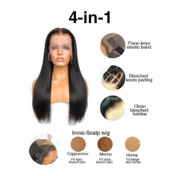 Human Hair 4x4 Lace Closure Body Wave Wig - MH