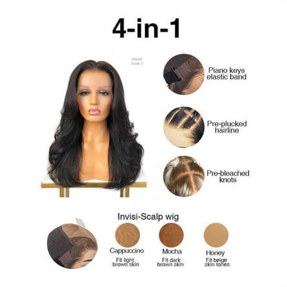 Human Hair 4x4 Lace Closure Body Wave Wig - MH