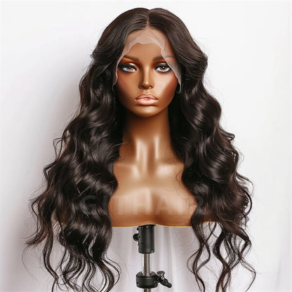 Human Hair 4x4 Glueless Lace Closure Body Wave Wig - MH