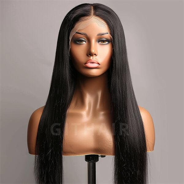 Human Hair 4x4 Glueless Lace Closure Straight Wig - MH
