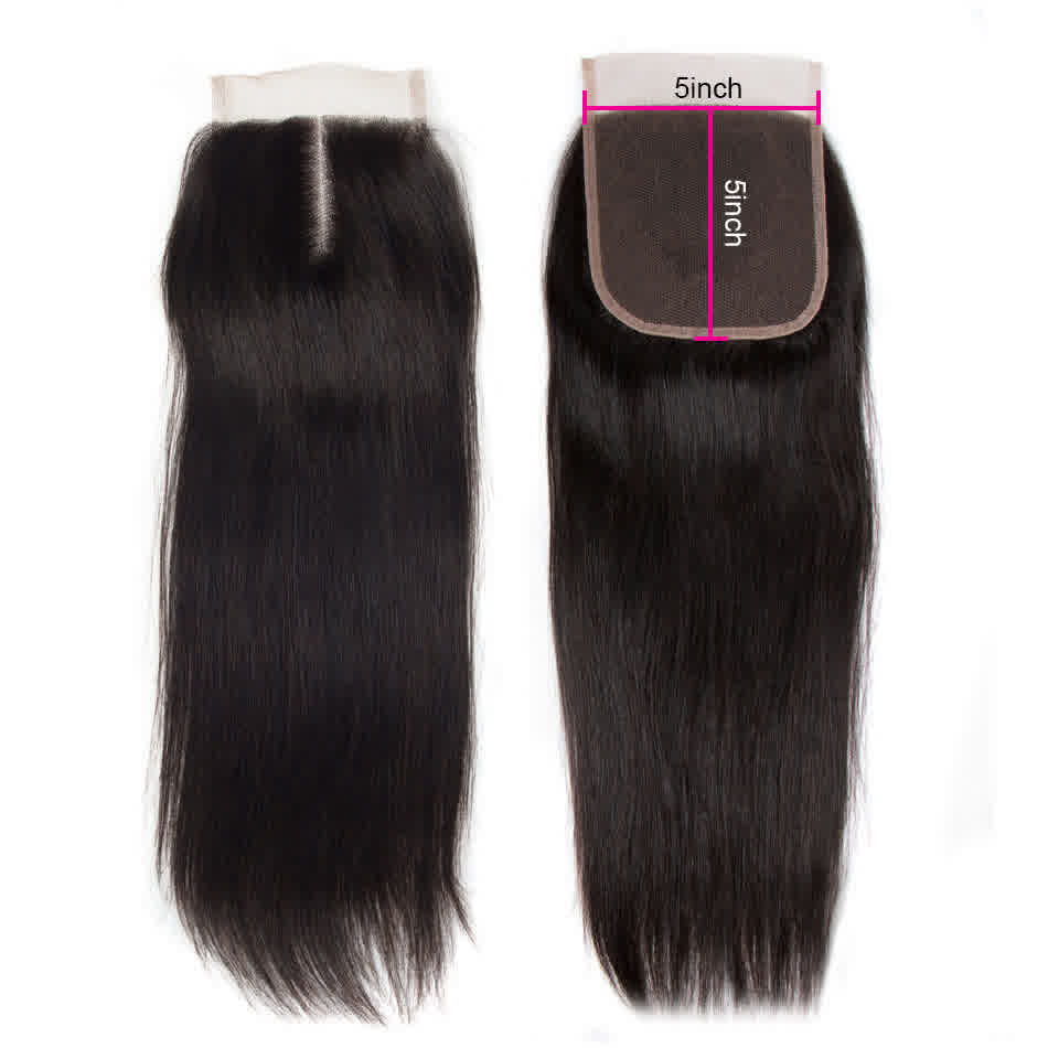 Human Hair 5x5 Straight Closure
