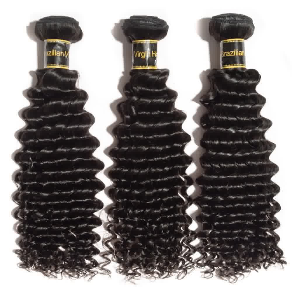 100% Human Virgin Hair Deep Curly Bundles
