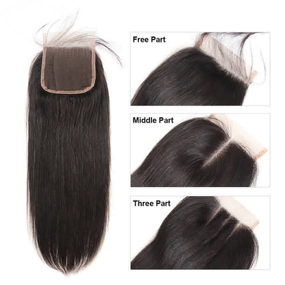 Human Hair 4x4 Straight Closure
