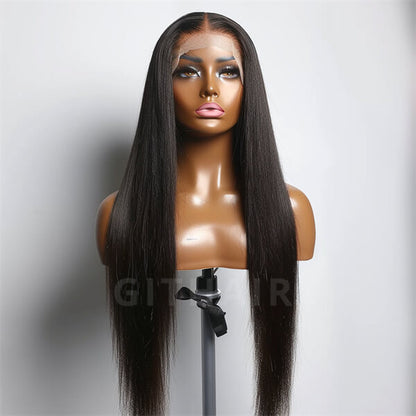 Human Hair 4x4 Glueless Lace Closure Straight Wig - MH