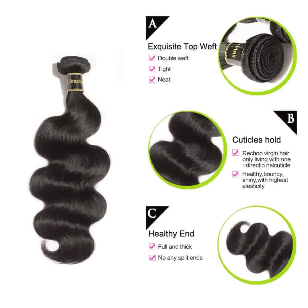 100% Human Virgin Hair Body Wave Bundles