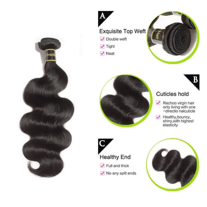 100% Human Virgin Hair Body Wave Bundles