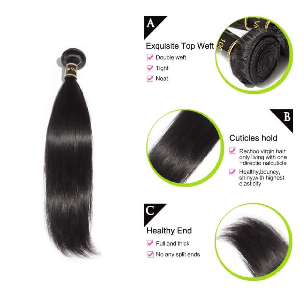 100% Human Virgin Hair Straight Bundles