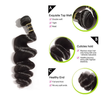 100% Human Virgin Hair Loose Wave Bundles